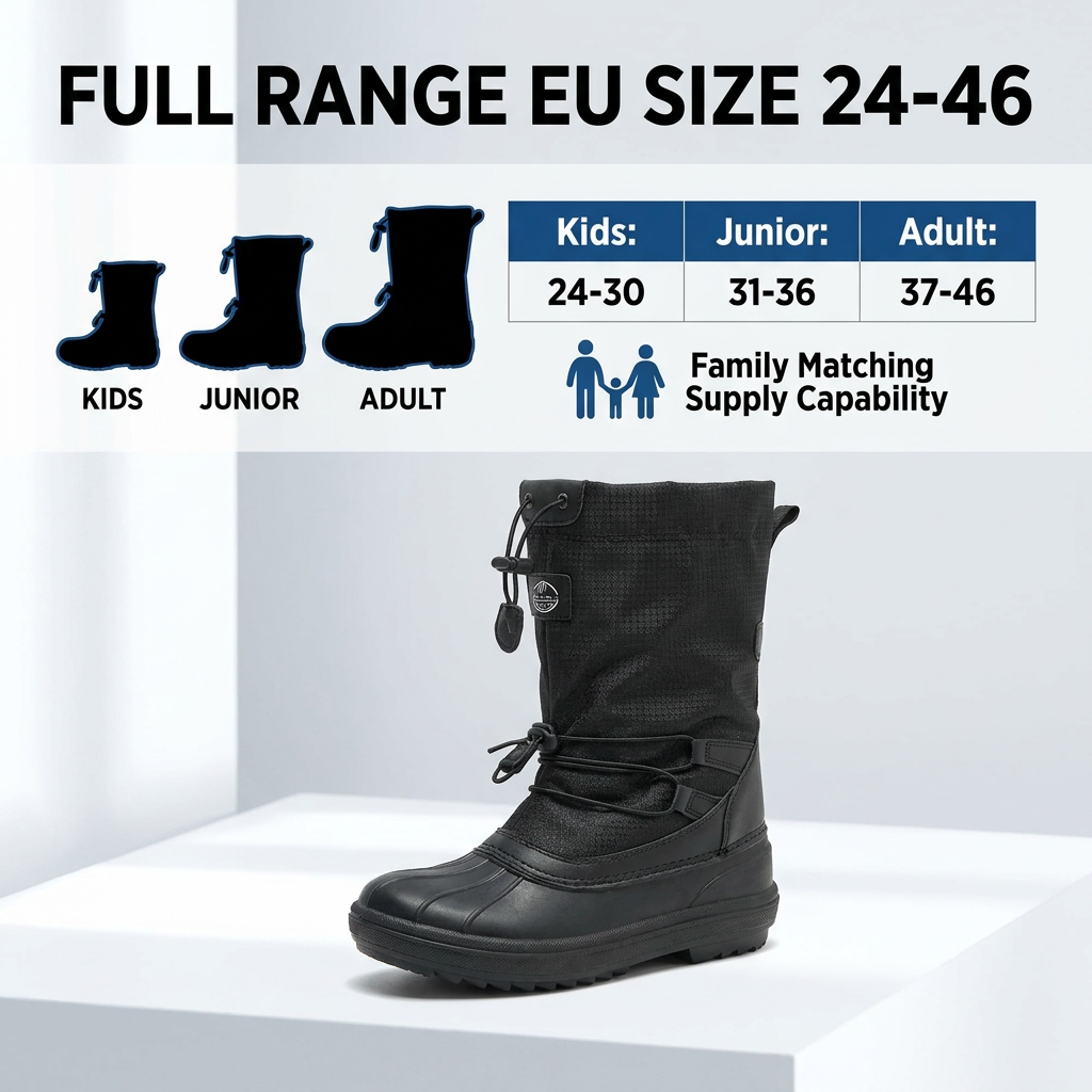 Waterproof Winter Snow Boots for Women Men TPR Outsole Oxford Upper Faux Fur Lined Warm Thermal Outdoor Hiking Shoes Wholesale