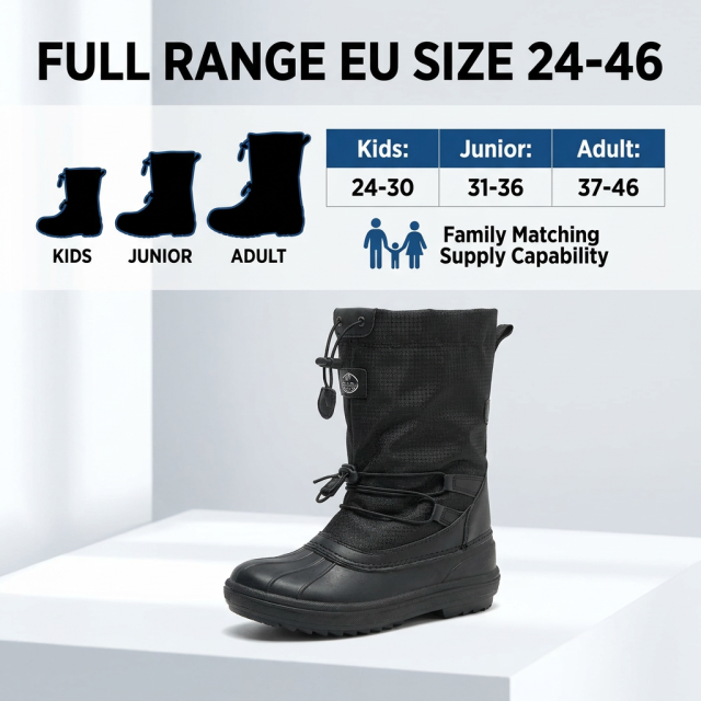 Waterproof Winter Snow Boots for Women Men TPR Outsole Oxford Upper Faux Fur Lined Warm Thermal Outdoor Hiking Shoes Wholesale