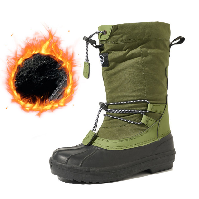 Waterproof Winter Snow Boots for Women Men TPR Outsole Oxford Upper Faux Fur Lined Warm Thermal Outdoor Hiking Shoes Wholesale