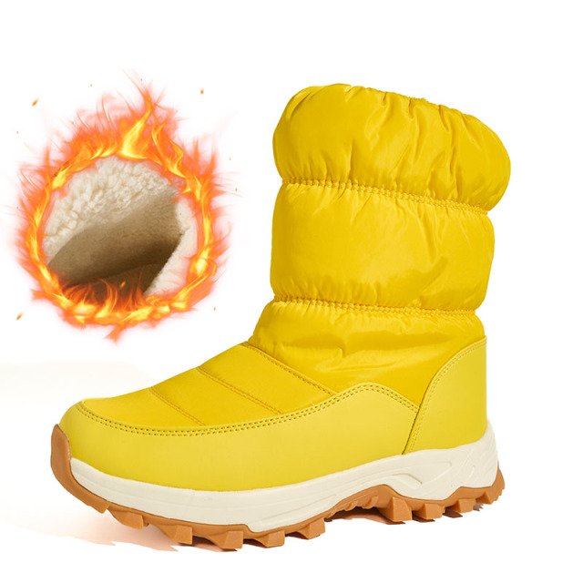 Arctic-Ready Heavy Fleece Lined Boots Wholesale Waterproof Anti-Slip Quilted Women's Snow Boots with Retractable Ice Cleats