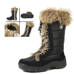 Snow-Blocking Cuff Anti slip High Shaft Winter Women Boots Fashionable Stylish Faux Fur Accents Warm Outdoor Snow Boots