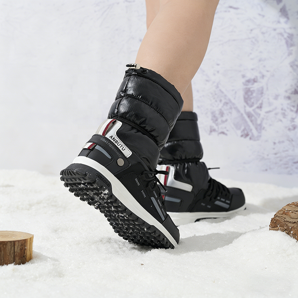 High-quality Waterproof Snow Boots with Nylon Thermal Insulation Anti-Slip TPR Sole OEM/ODM Customizable with Bulk Discount
