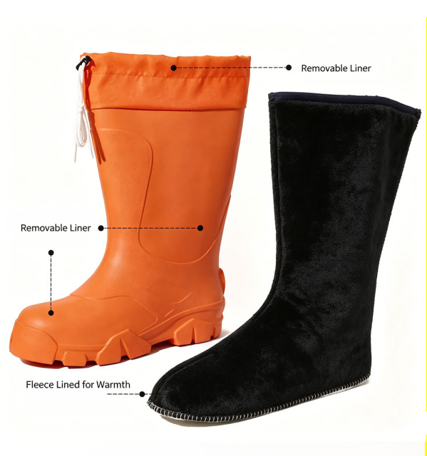 Durable Waterproof EVA Snow Boots Removable Plush Lining Washable Thermal Sock Winter Outdoor Walking Shoes Factory