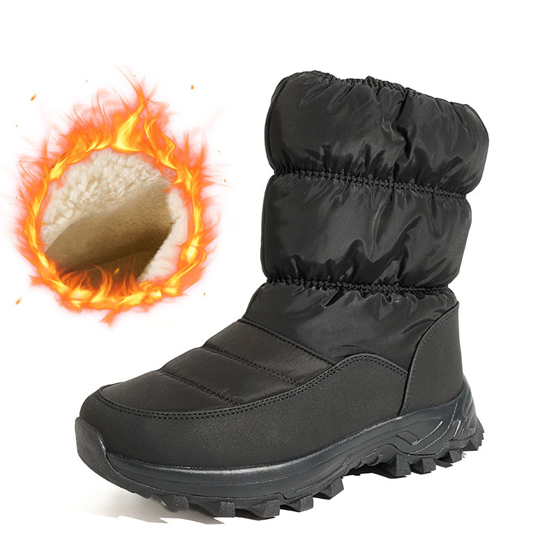 Arctic-Ready Heavy Fleece Lined Boots Wholesale Waterproof Anti-Slip Quilted Women's Snow Boots with Retractable Ice Cleats