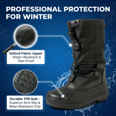 Waterproof Winter Snow Boots for Women Men TPR Outsole Oxford Upper Faux Fur Lined Warm Thermal Outdoor Hiking Shoes Wholesale