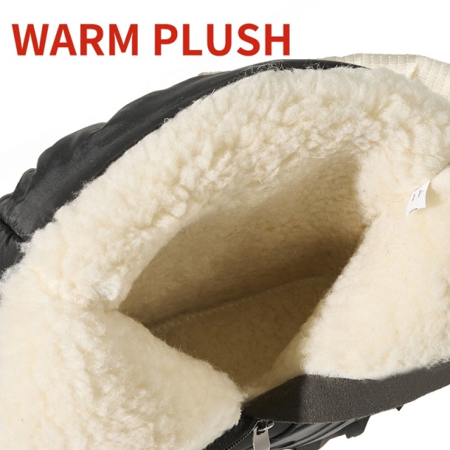 Arctic-Ready Heavy Fleece Lined Boots Wholesale Waterproof Anti-Slip Quilted Women's Snow Boots with Retractable Ice Cleats