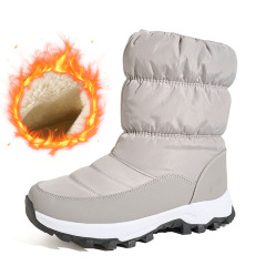 Arctic-Ready Heavy Fleece Lined Boots Wholesale Waterproof Anti-Slip Quilted Women's Snow Boots with Retractable Ice Cleats