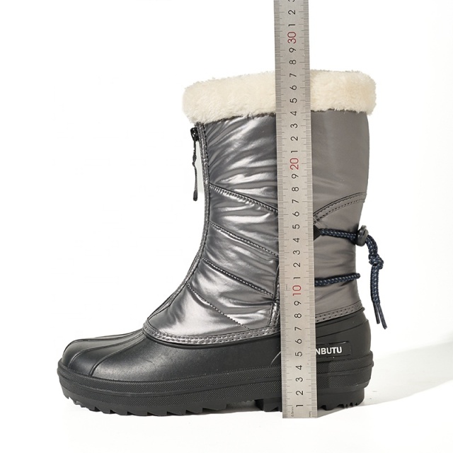 Wholesale Iridescent Waterproof Warm Snow Boots for Women All-Season Thick Winter Boots with Ice Cleats Youth-to-Adult Fit