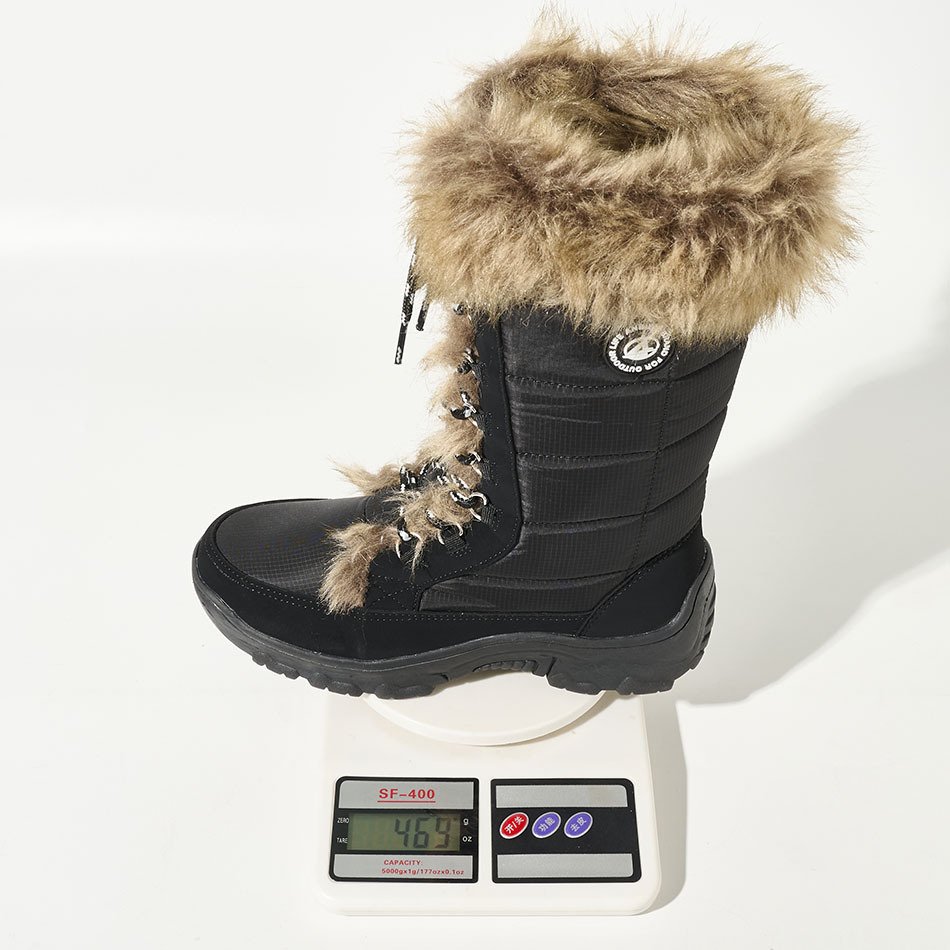 Snow-Blocking Cuff Anti slip High Shaft Winter Women Boots Fashionable Stylish Faux Fur Accents Warm Outdoor Snow Boots