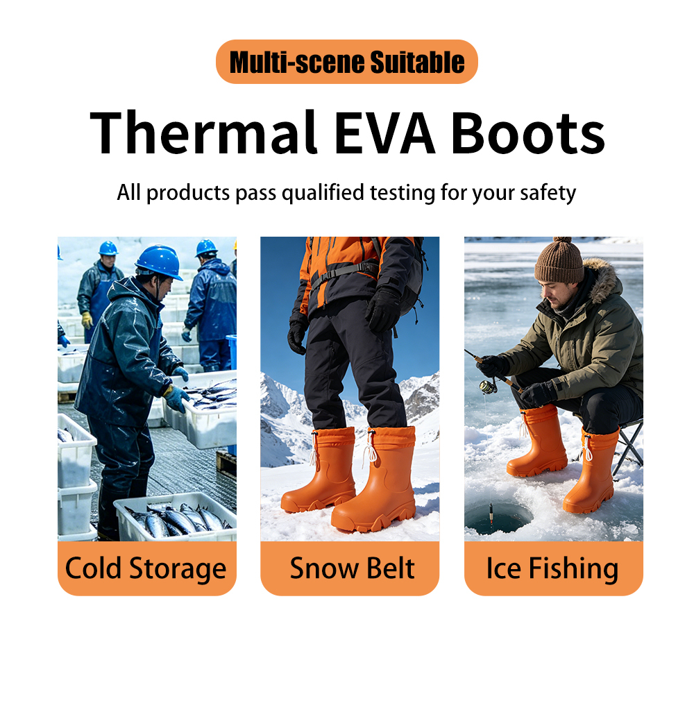 Durable Waterproof EVA Snow Boots Removable Plush Lining Washable Thermal Sock Winter Outdoor Walking Shoes Factory