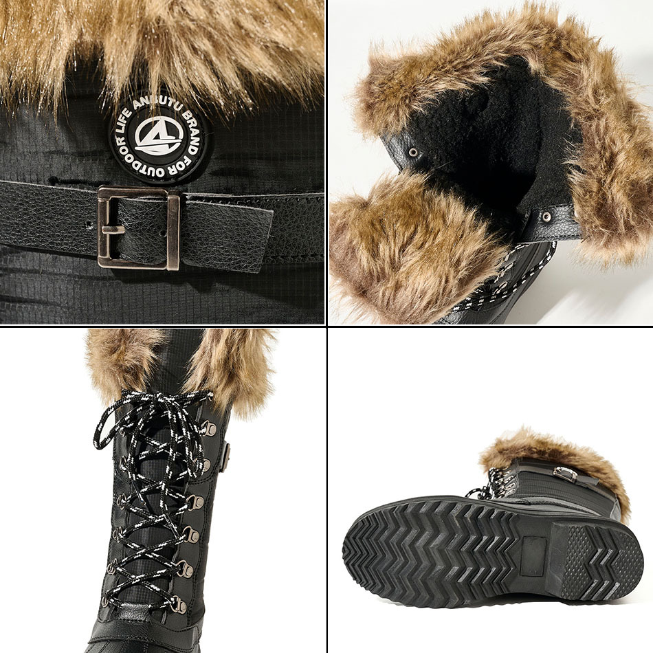OEM/ODM Fashionable Winter Women Boots with Warm Plush Collar All Weather Waterproof Windproof Women Snow Boots No reviews yet