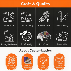 Durable Waterproof EVA Snow Boots Removable Plush Lining Washable Thermal Sock Winter Outdoor Walking Shoes Factory