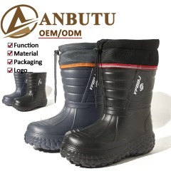 Wholesale Waterproof Men's Injection EVA Rain Boots Thick Faux Fur Lined Anti-Skid Lightweight Outdoor Winter Snow Boots