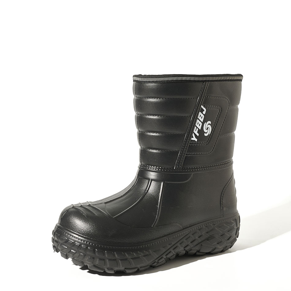 Wholesale Waterproof Men's Injection EVA Rain Boots Thick Faux Fur Lined Anti-Skid Lightweight Outdoor Winter Snow Boots