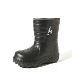 Wholesale Waterproof Men's Injection EVA Rain Boots Thick Faux Fur Lined Anti-Skid Lightweight Outdoor Winter Snow Boots