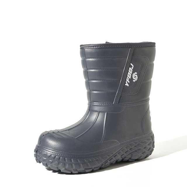 Wholesale Waterproof Men's Injection EVA Rain Boots Thick Faux Fur Lined Anti-Skid Lightweight Outdoor Winter Snow Boots