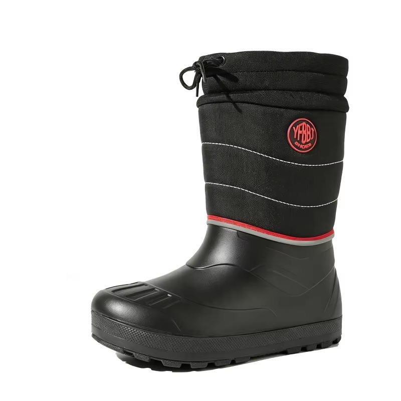 Wholesale Factory Men Lightweight EVA Snow Boots Waterproof One-Piece Shell Quilted Shaft Warm Faux Fur Snow Boots