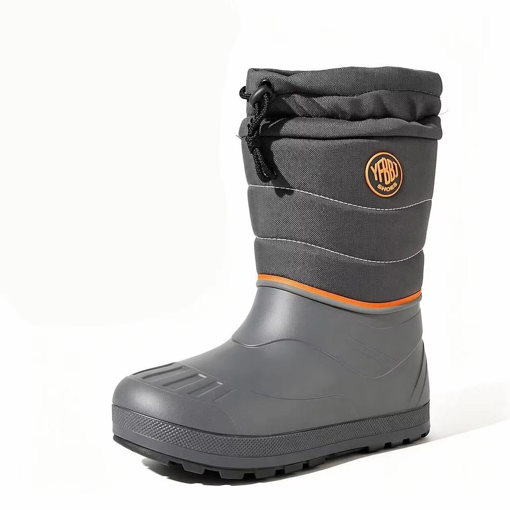 Wholesale Factory Men Lightweight EVA Snow Boots Waterproof One-Piece Shell Quilted Shaft Warm Faux Fur Snow Boots