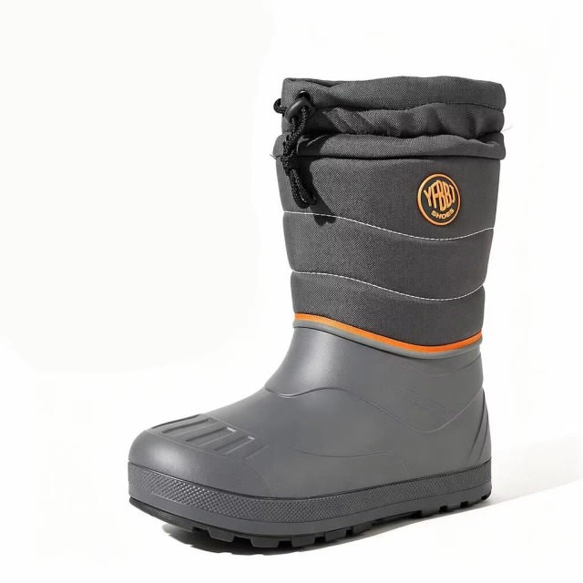 Wholesale Factory Men Lightweight EVA Snow Boots Waterproof One-Piece Shell Quilted Shaft Warm Faux Fur Snow Boots