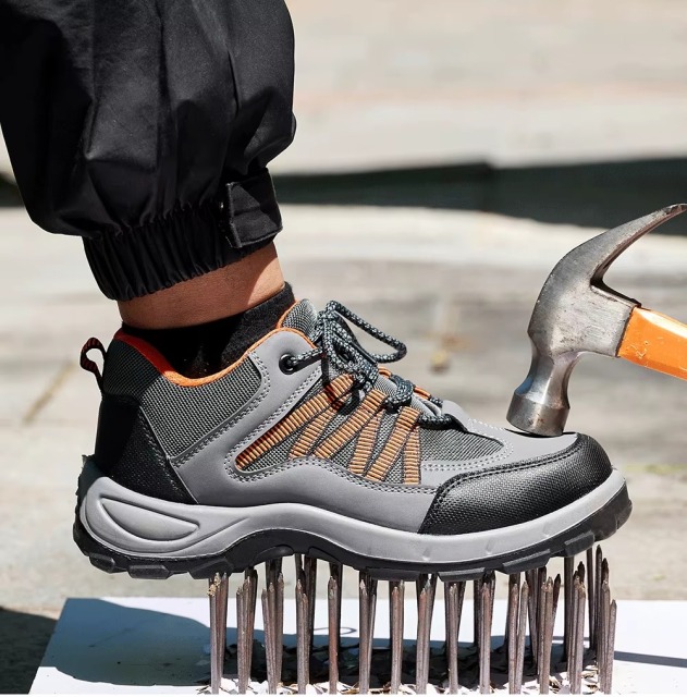 Hot Selling Steel Toe Anti Puncture Microfiber Mesh Spliced Upper Steel Midsole PU Outsole Work Safety Shoes