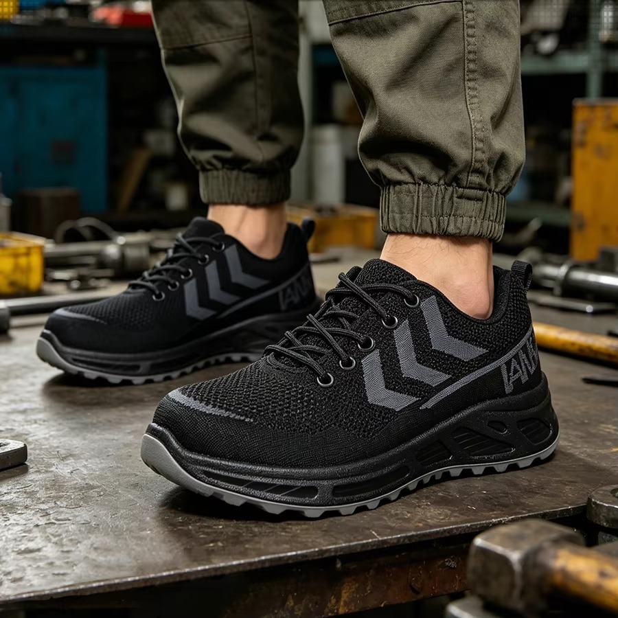 Hot Selling Mens Safety Shoes Steel Toe Anti Puncture Insulation 6KV Mesh Upper Kevlar Midsole Work Shoes Size 35-46