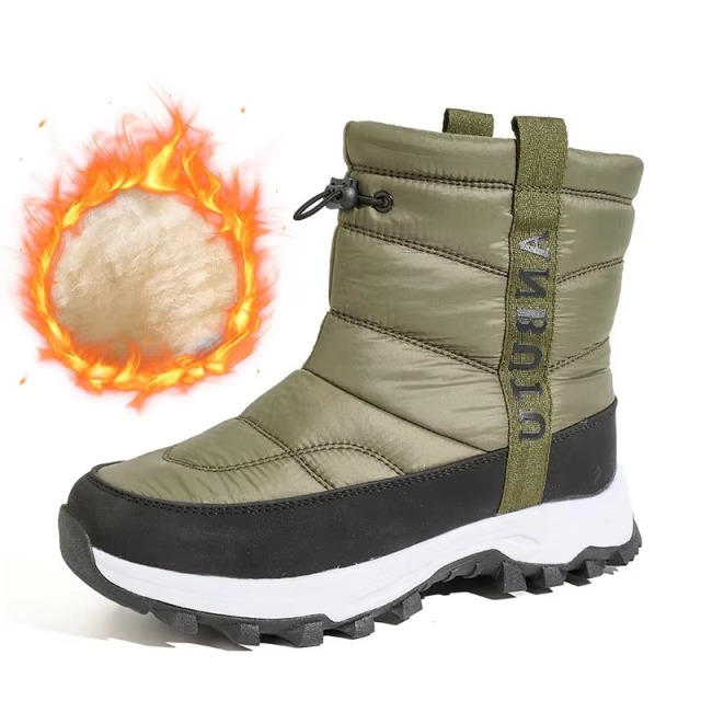 Custom Men Women Quilted Snow Boots Waterproof Foldable Ice Cleats Thermal Soft EVA Sole Winter Outdoor Boots