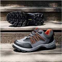 Hot Selling Steel Toe Anti Puncture Microfiber Mesh Spliced Upper Steel Midsole PU Outsole Work Safety Shoes