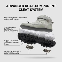 Custom Men Women Quilted Snow Boots Waterproof Foldable Ice Cleats Thermal Soft EVA Sole Winter Outdoor Boots