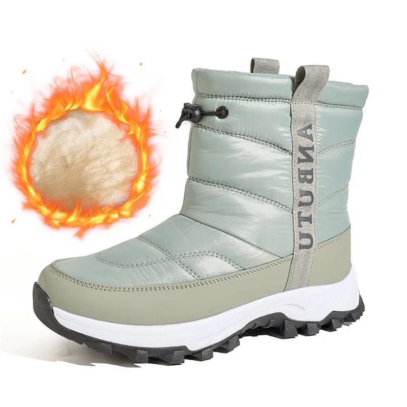 Custom Men Women Quilted Snow Boots Waterproof Foldable Ice Cleats Thermal Soft EVA Sole Winter Outdoor Boots