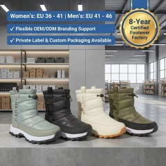 Custom Men Women Quilted Snow Boots Waterproof Foldable Ice Cleats Thermal Soft EVA Sole Winter Outdoor Boots