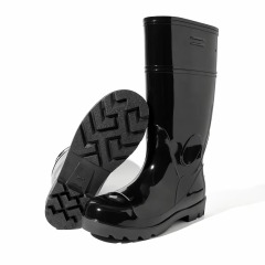 Wholesale Rain Footwear Waterproof Seamless Shell Anti Slip Stair Step Tread Knee High Injection PVC Work Boots Bulk