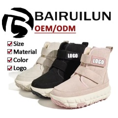 Hot Selling Womens Fashion Snow Boots Zipper Upper Warm Plush Lining Anti Slip TPR Sole Hook Loop Strap Winter Boots
