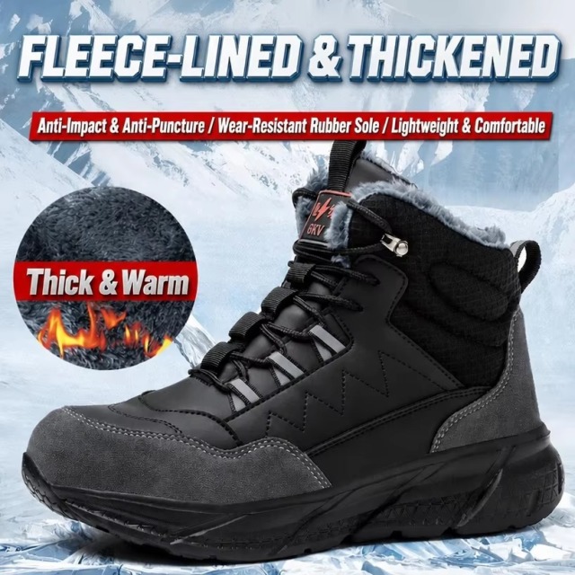 6KV Electrical Insulated Winter Steel Toe Safety Shoes Slip Resistant Puncture Resistant Cotton Lining Unisex Work Boots