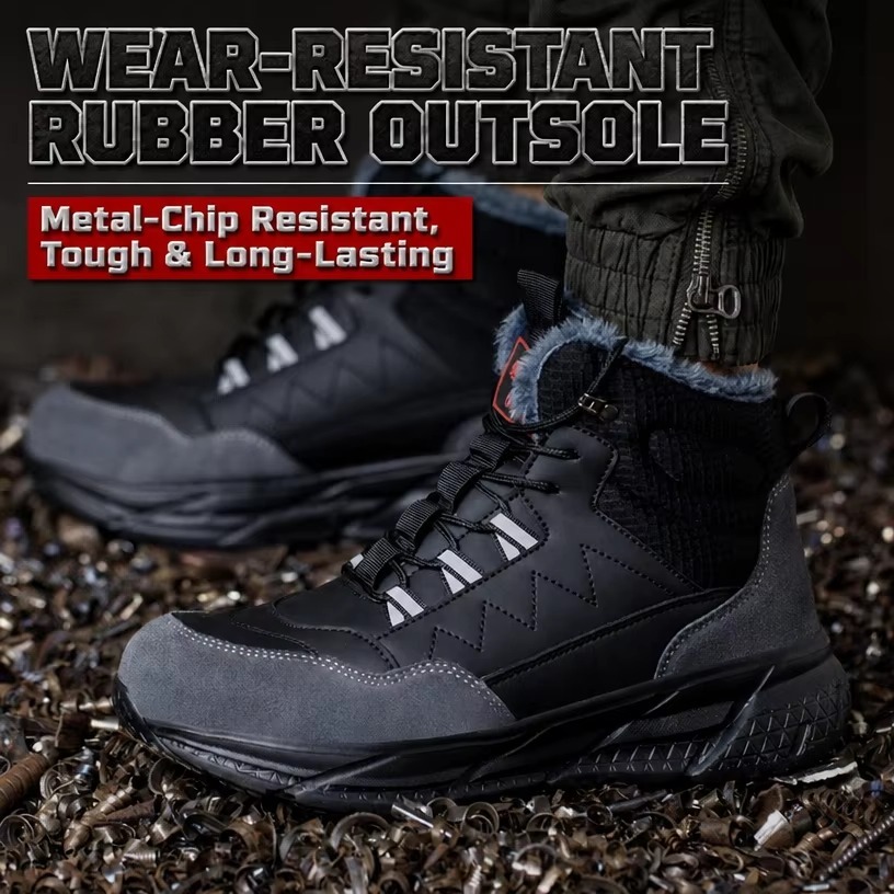 6KV Electrical Insulated Winter Steel Toe Safety Shoes Slip Resistant Puncture Resistant Cotton Lining Unisex Work Boots