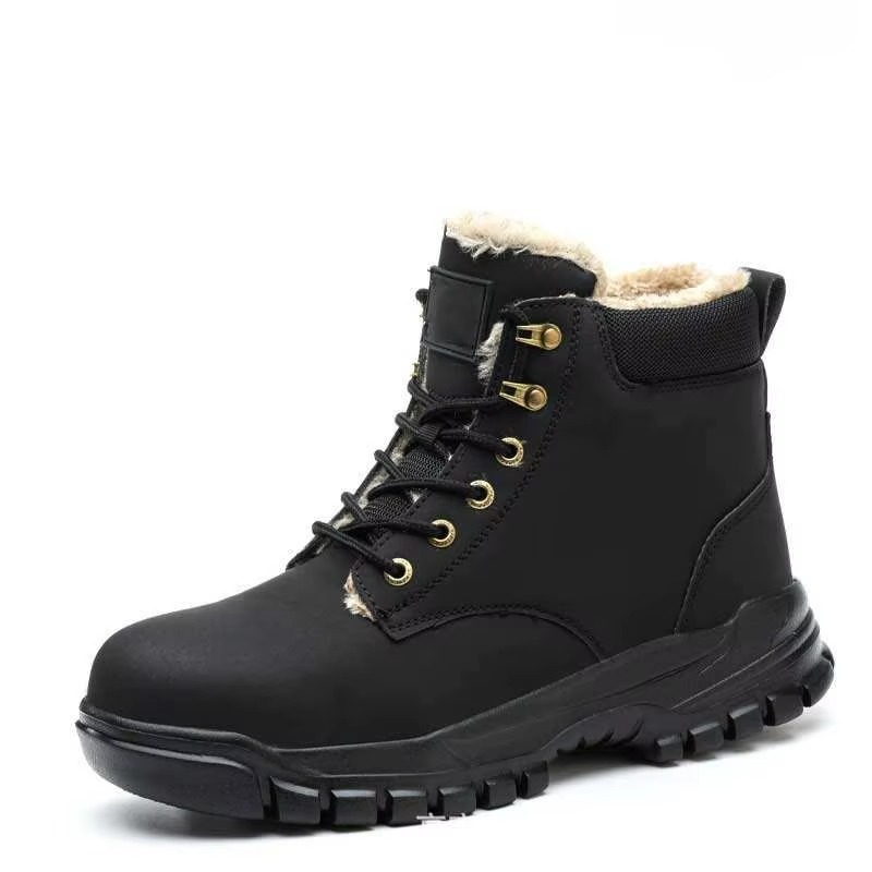 Winter Steel Toe Safety Boots Cotton Lining Slip & Puncture Resistant Unisex Work Boots for Construction Industry