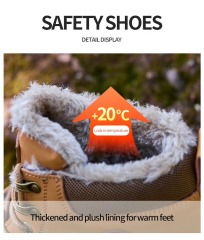 Winter Steel Toe Safety Boots Cotton Lining Slip & Puncture Resistant Unisex Work Boots for Construction Industry