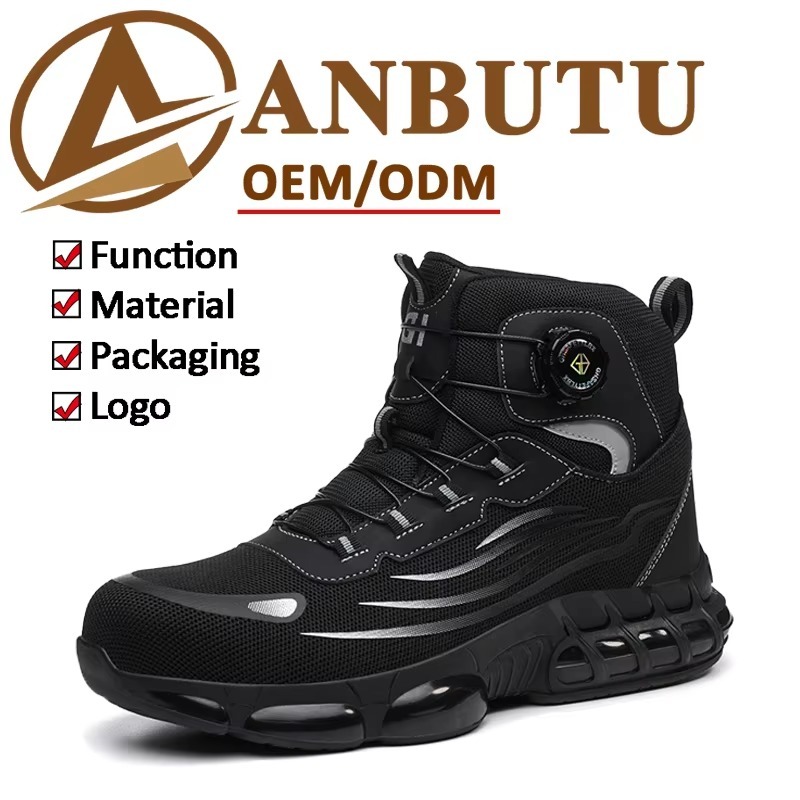 Quick-Lace Steel Toe Safety Shoes Flying-Knit Upper Slip Resistant Lightweight Breathable Unisex for Construction