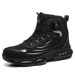 Quick-Lace Steel Toe Safety Shoes Flying-Knit Upper Slip Resistant Lightweight Breathable Unisex for Construction