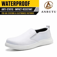 Anti-static Slip-on Safety Shoes Slip & Impact-resistant Plastic Toe Work Shoes for Gas Station & Electronics Factory