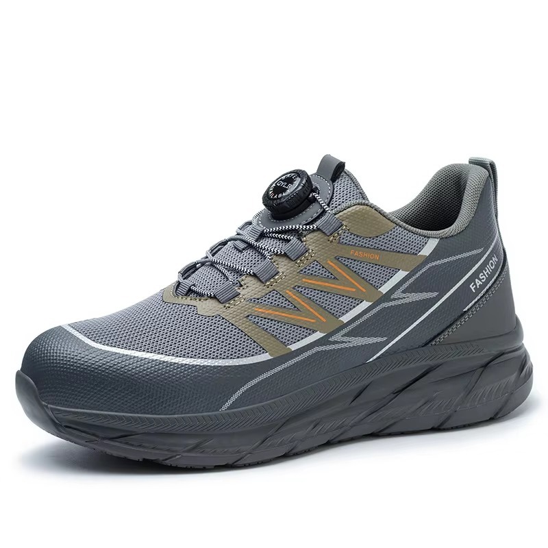 Quick-Lace Safety Shoes Steel Toe Breathable Upper Slip & Puncture Resistant Unisex for Construction & Industry
