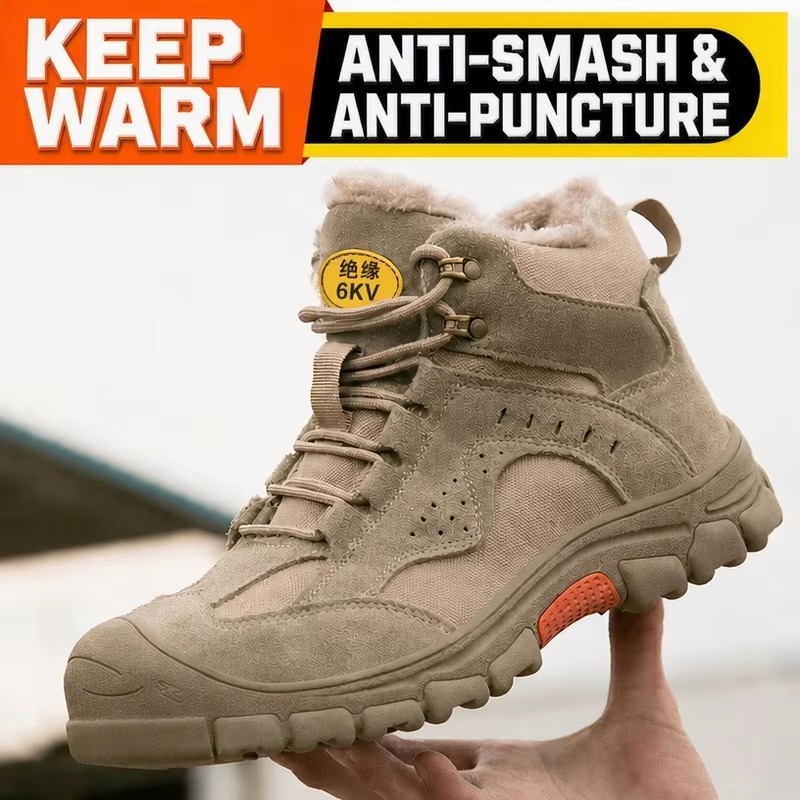6kV Insulated Winter Industrial Safety Shoes Steel Toe Slip & Puncture Resistant Warmth Unisex for Construction