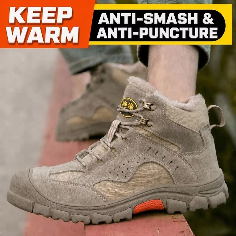 6kV Insulated Winter Industrial Safety Shoes Steel Toe Slip & Puncture Resistant Warmth Unisex for Construction
