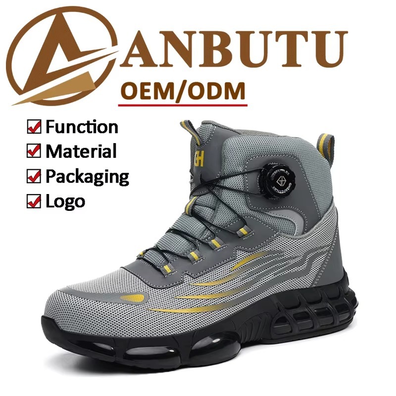 Quick-Lace Steel Toe Safety Shoes Flying-Knit Upper Slip Resistant Lightweight Breathable Unisex for Construction