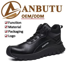 Men's Steel Toe Safety Shoes Quick-Lace Slip & Puncture Resistant Waterproof Work Shoes for Construction