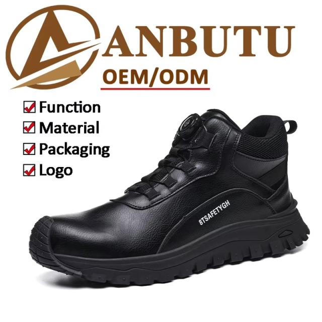 Men's Steel Toe Safety Shoes Quick-Lace Slip & Puncture Resistant Waterproof Work Shoes for Construction