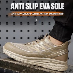 Quick-Lace Safety Shoes Steel Toe Breathable Upper Slip & Puncture Resistant Unisex for Construction & Industry