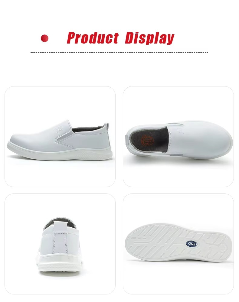 Anti-static Slip-on Safety Shoes Slip & Impact-resistant Plastic Toe Work Shoes for Gas Station & Electronics Factory
