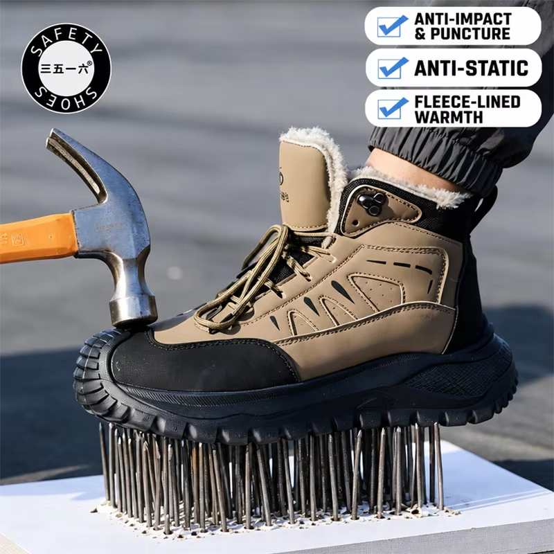 Anti-Static Plastic Toe Safety Shoes Wool Lining Slip & Puncture Resistant Unisex Work Shoes for Electronics Industry