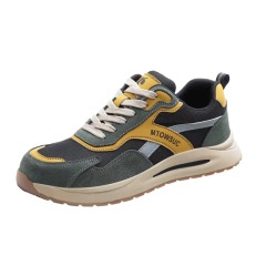 Breathable Steel Toe Safety Shoes Lightweight Canvas Suede Upper Slip & Puncture Resistant Unisex for Construction