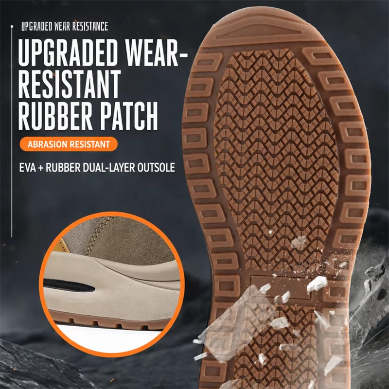 Breathable Steel Toe Safety Shoes Lightweight Canvas Suede Upper Slip & Puncture Resistant Unisex for Construction